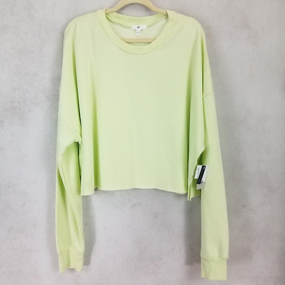 NEW Nordstrom BP. Plus 3X Cropped Cut Off Sweatshirt Pullover Sweater Green